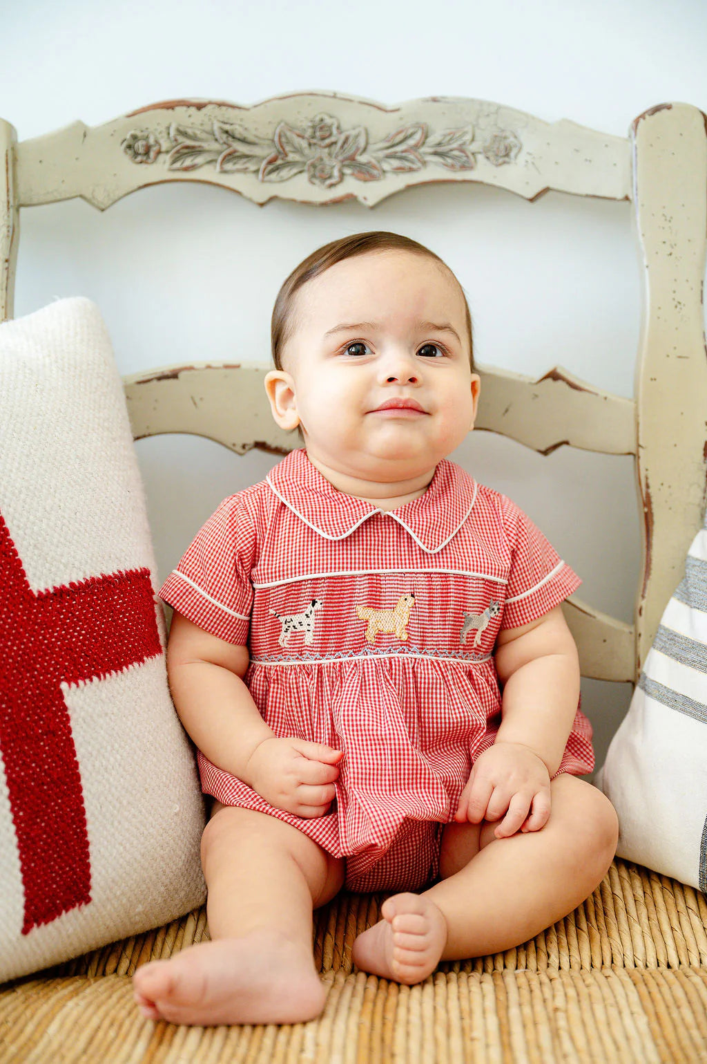 Puppy dog smocked Henry bubble