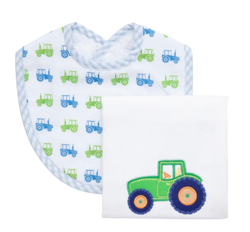 Tractor Basic Bib & Burp Boxed Set