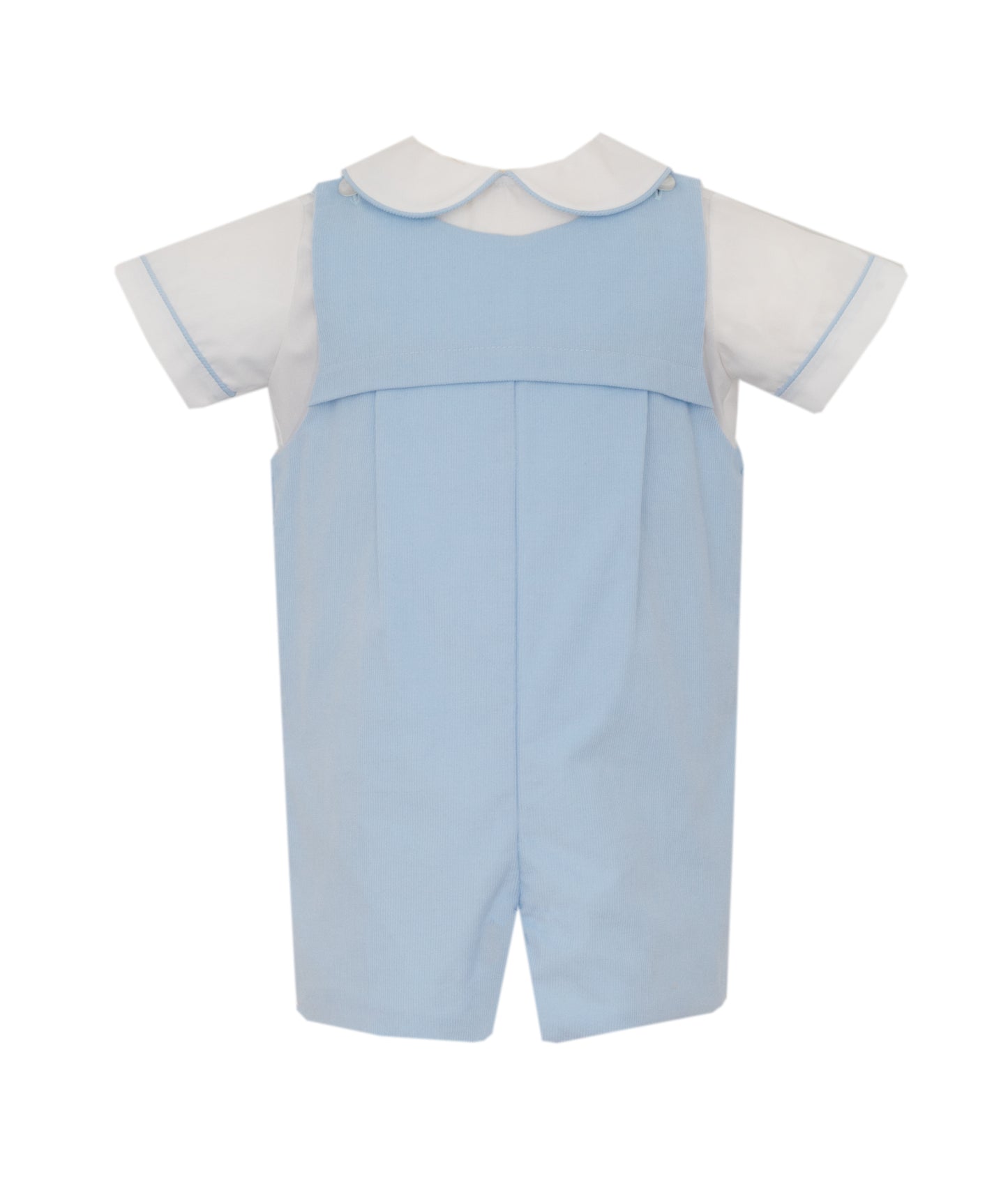 Lt.Blue Corduroy boy's short jon jon w/ white shirt