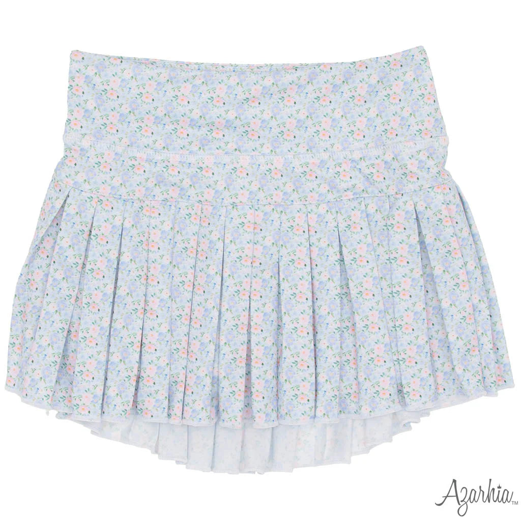 Grand Blue Flowers Mini Pleat