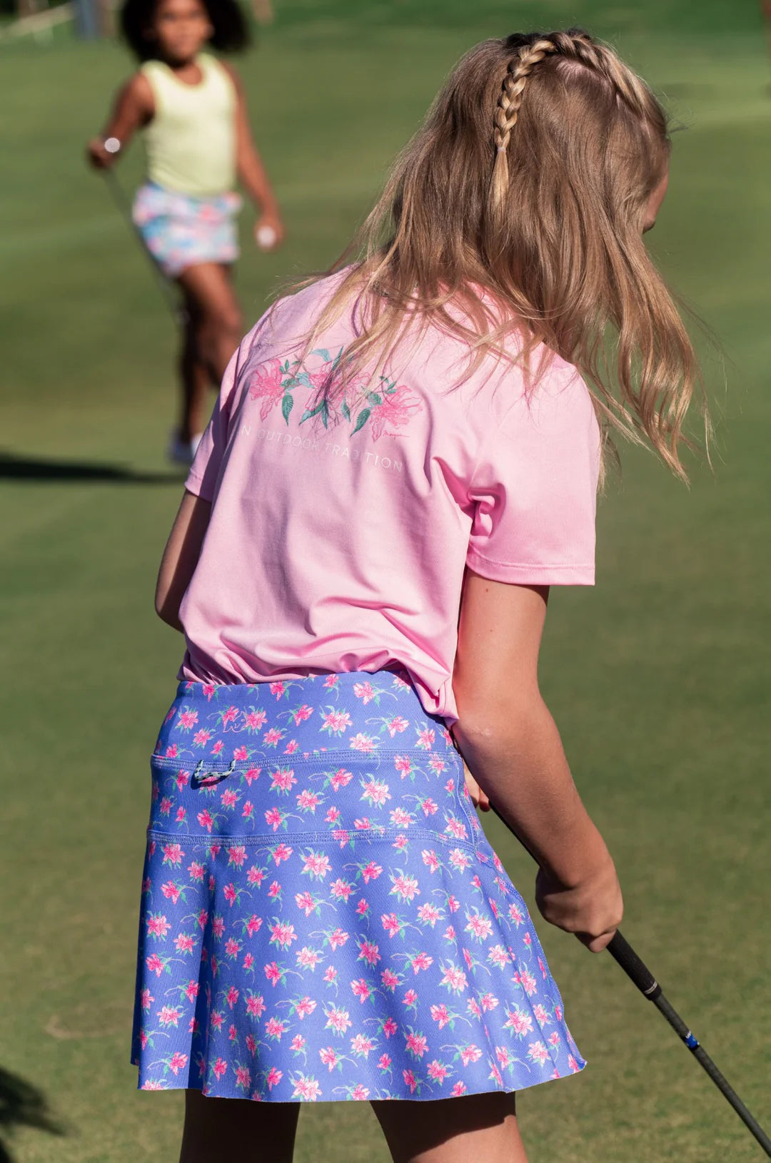 Girls Tennis Twirl Skort with Built In Compression Shorts