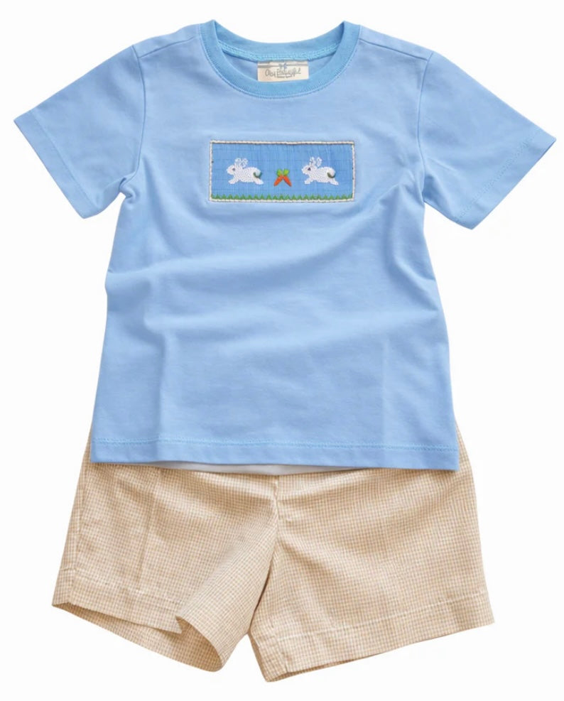 Smocked Bunny Boy Short Set