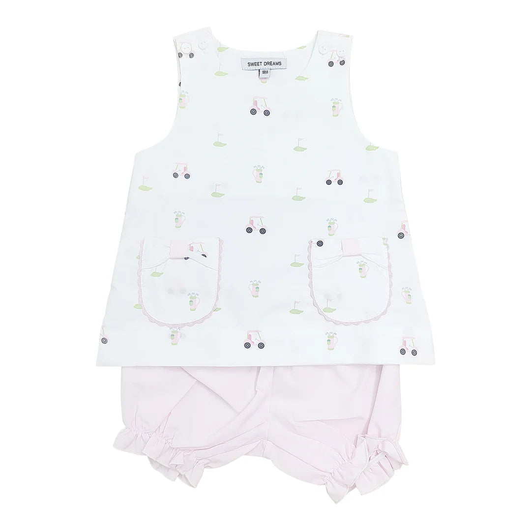 Golf Printed Girl Bloomer Set