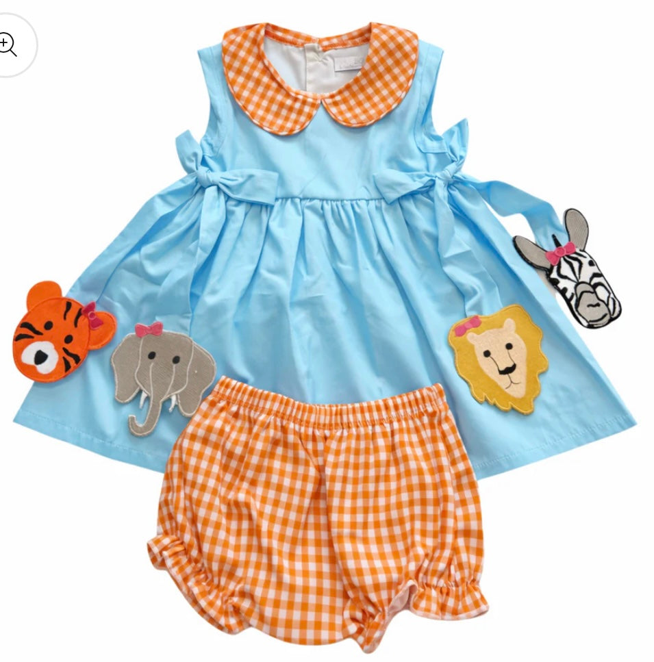 Zoo Animal Side Tag Bloomer Set