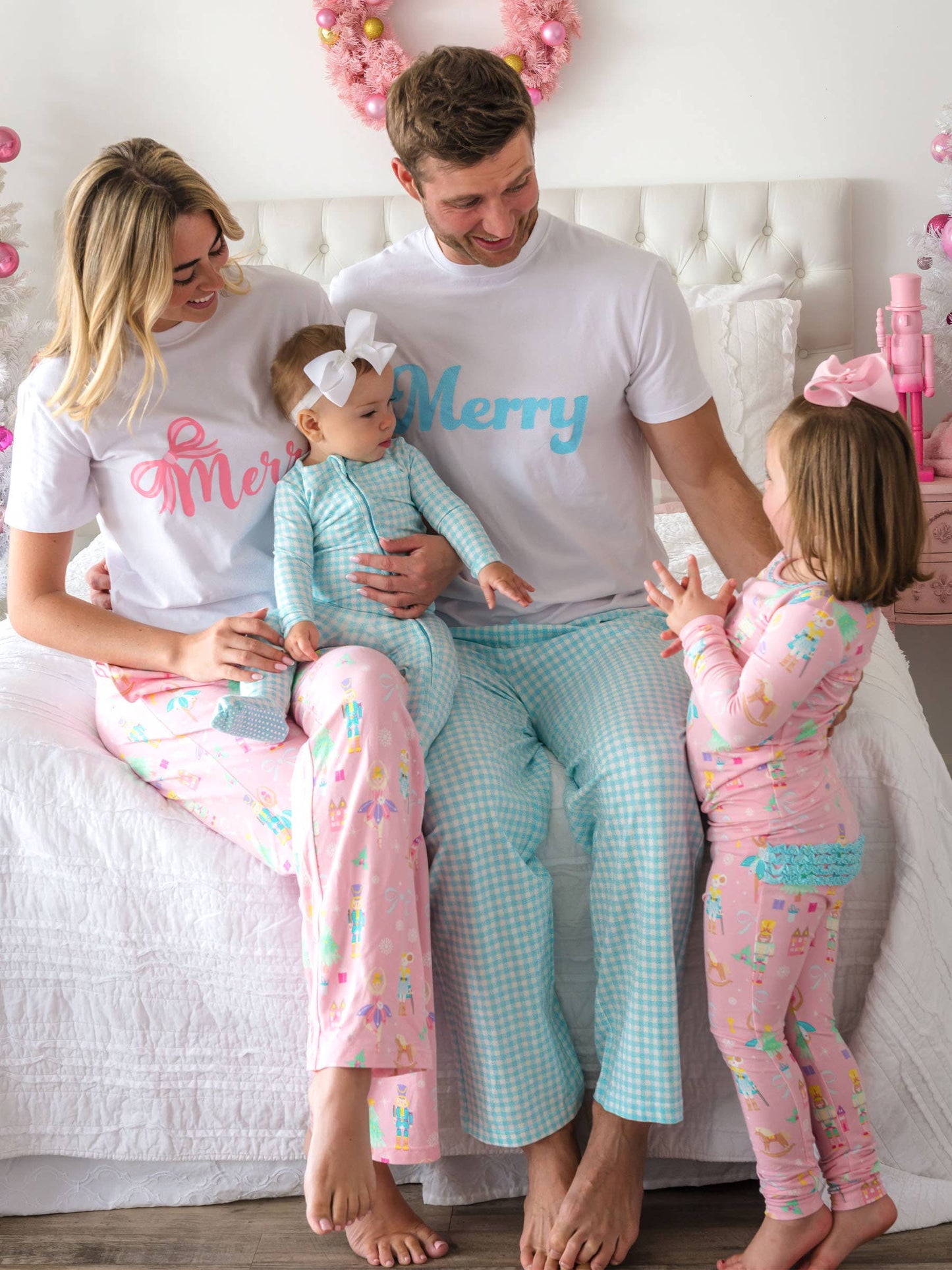 SoftSnooze™ Toddler Girls Cotton Modal Sugarplum Dreams Ruffle Long Sleeve Pajama Set with Signature Rear Ruffles