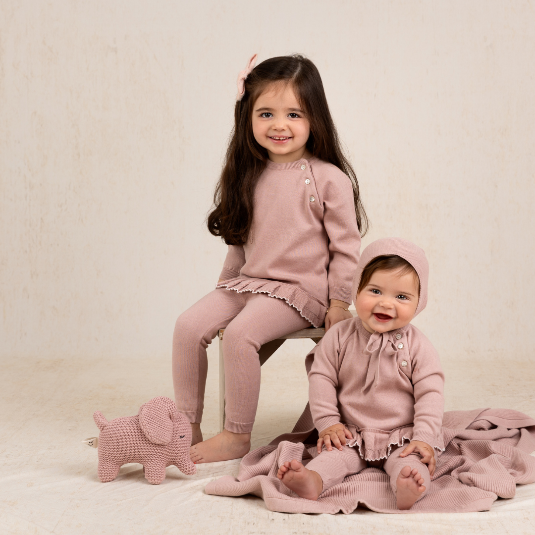 Baby & Toddler Girls Pleated Trim Knit Set