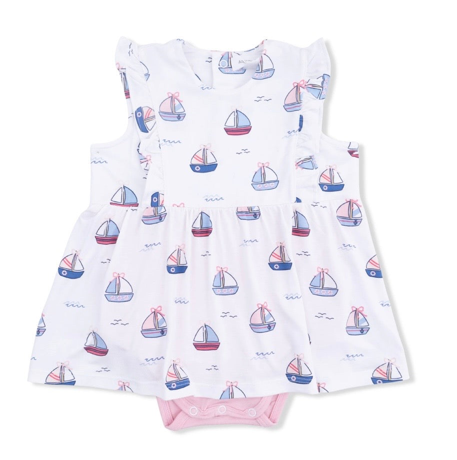 Sailboat Pink BodySuit Dress