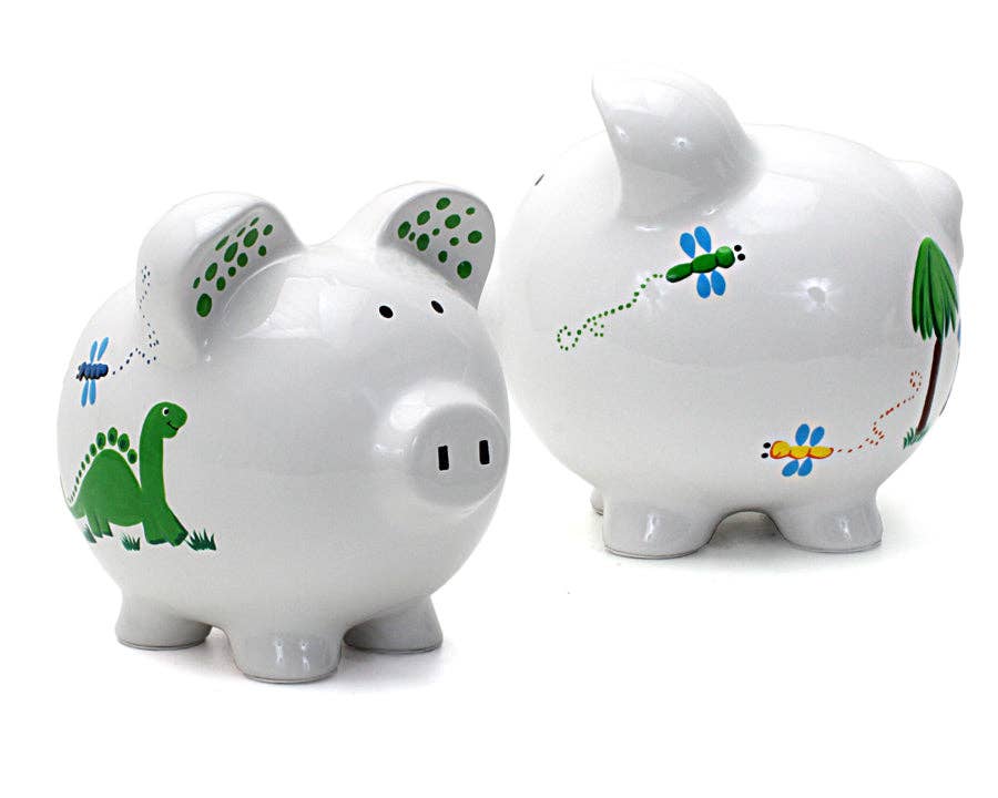 Dinosaurs & Dragonflies Large Piggy Bank