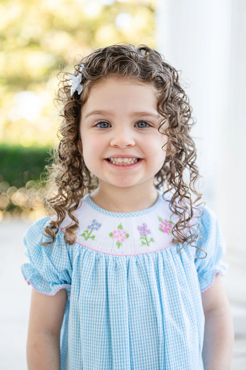 Hydrangeas smocked Helen dress
