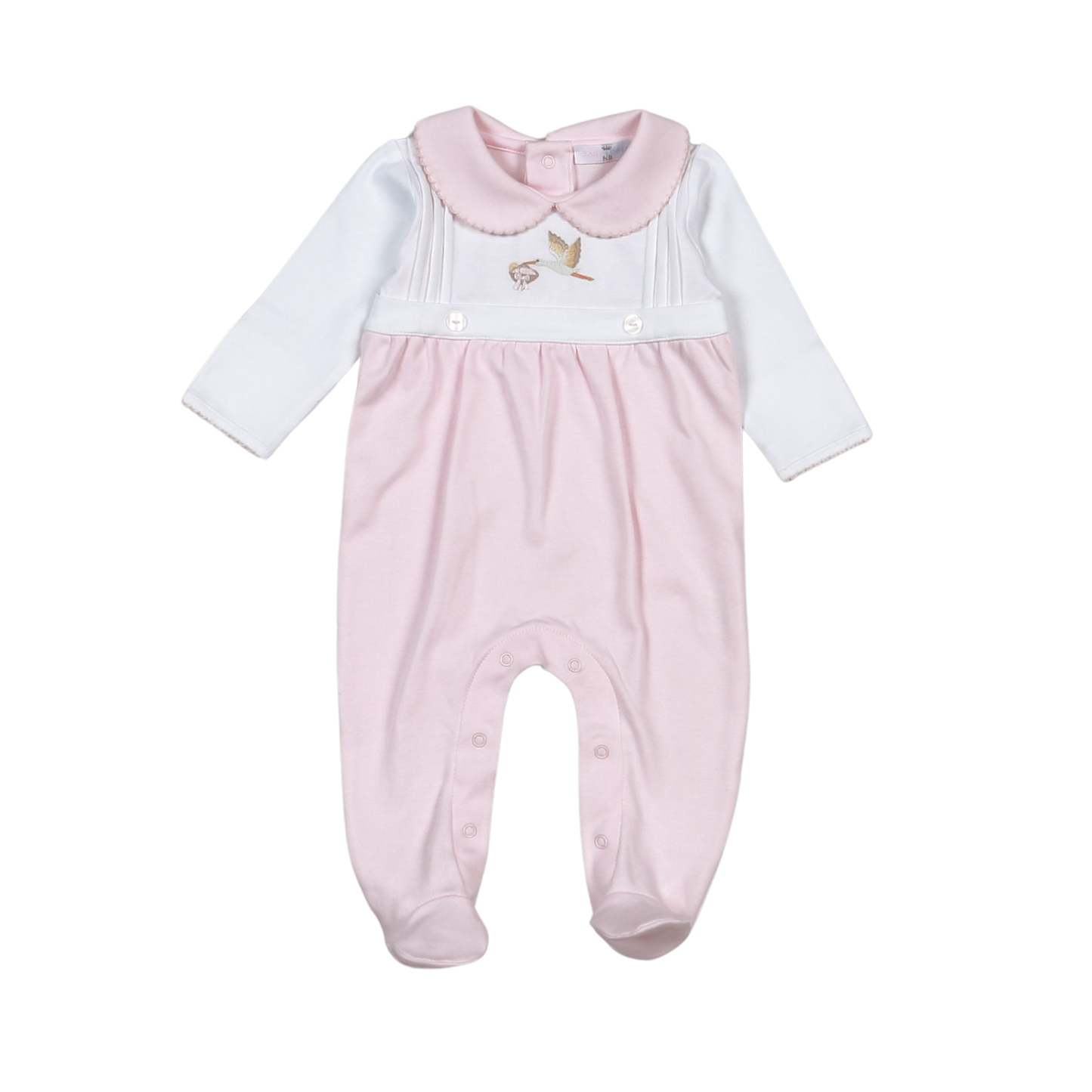 pink welcome baby footie