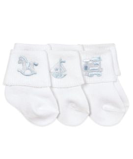 baby boy nb applique sock