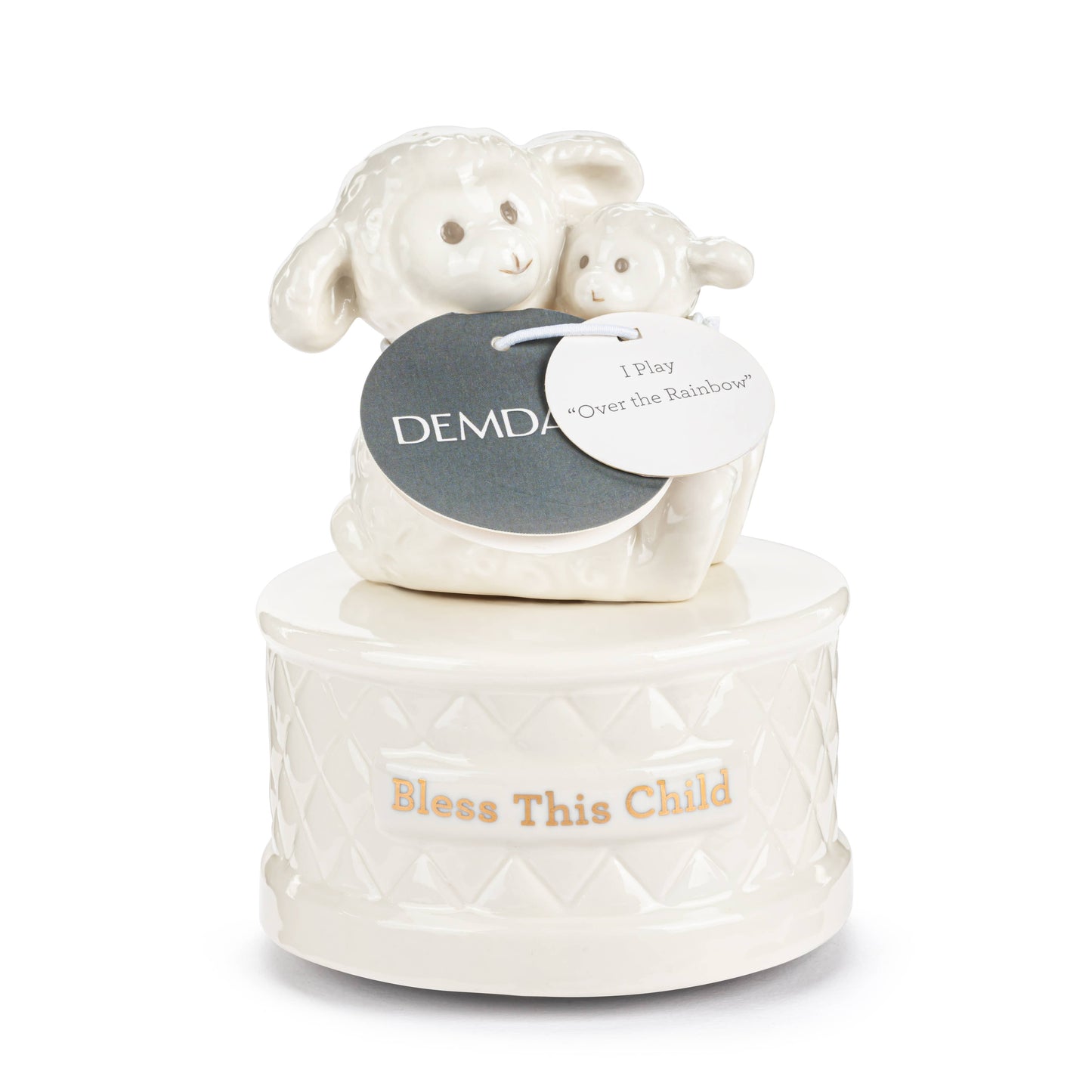 Wrapped in Prayer Ceramic Lamb Music Box - 4x5.5in