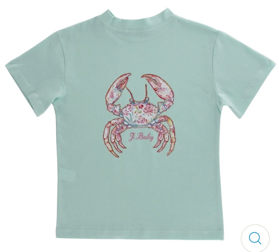 Girls Logo Tee - Crab on Seaglass