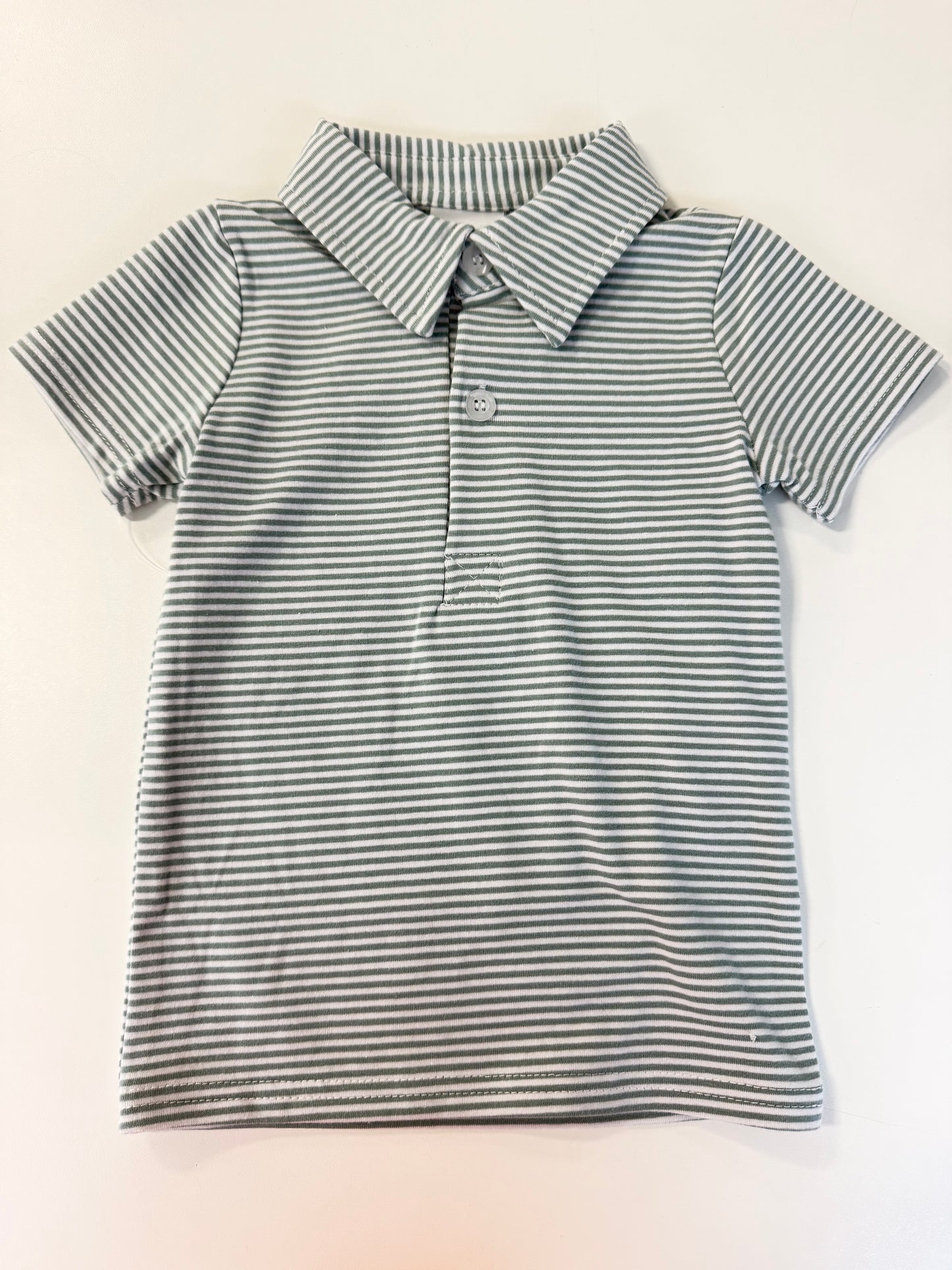 Sage stripe knit Sammy polo