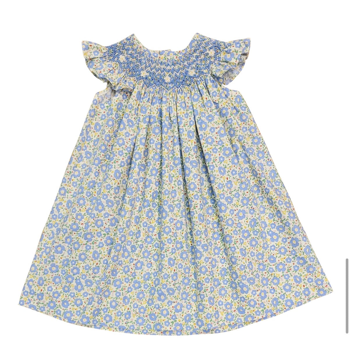 Becca blue/yellow smocked dress