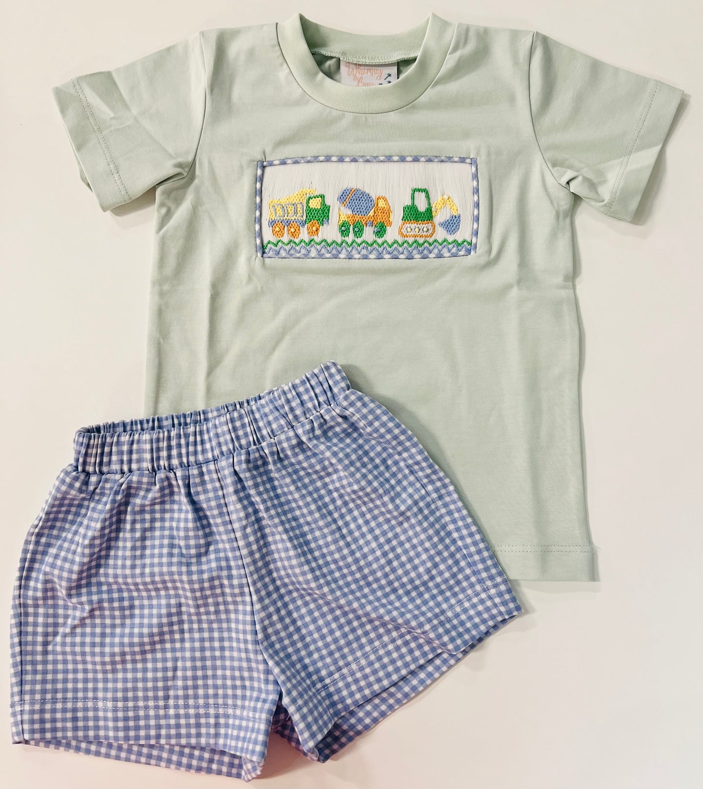 Construction Crew Smocked Short Set