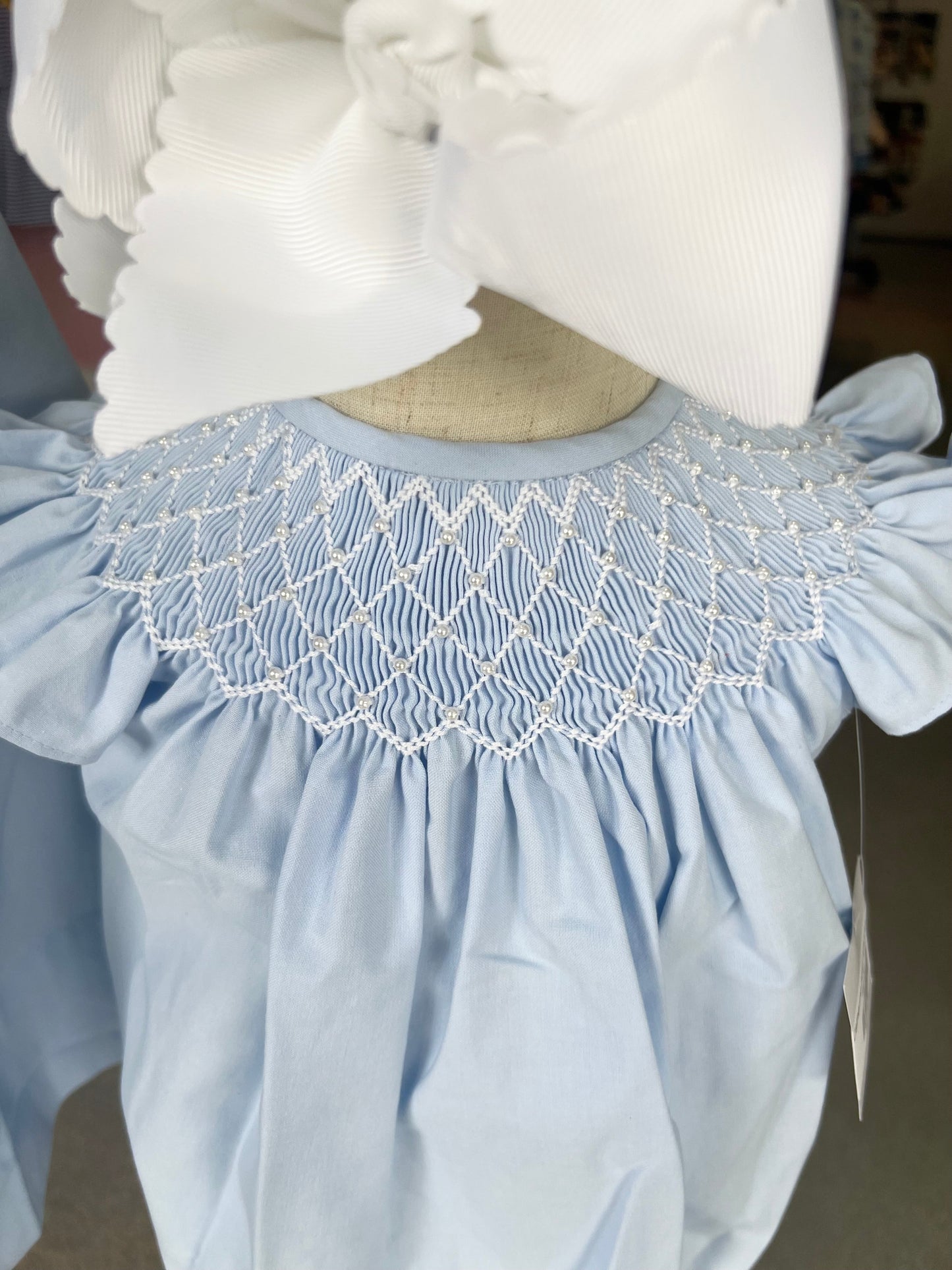 Catherine pearl smocked bubble