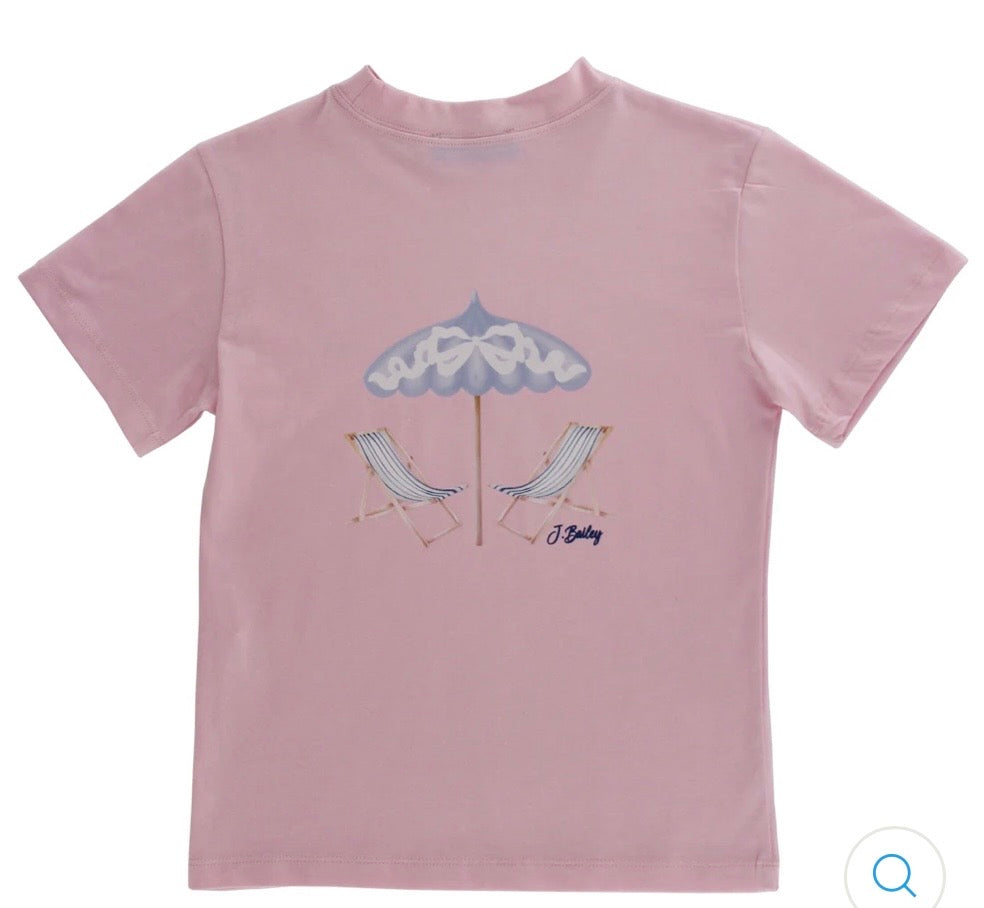 Girls Logo Tee - Beach Chairs on Sorbet