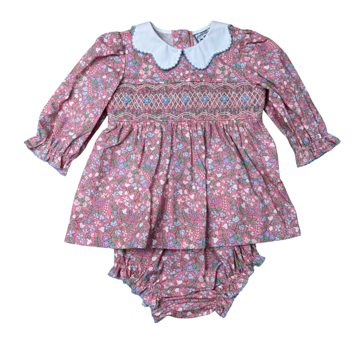 Mulberry meadow smocked bloomer set