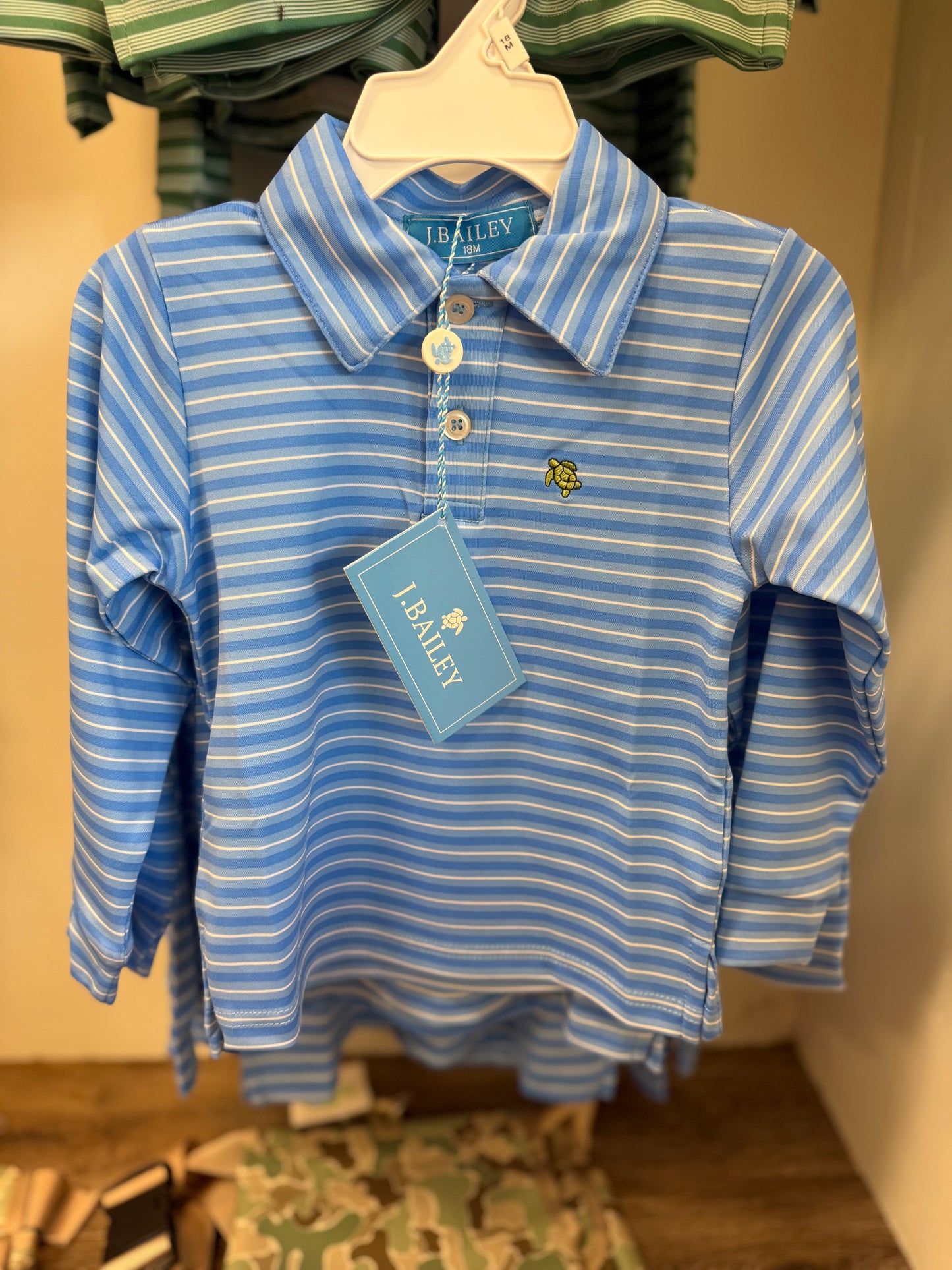 Performance Harry Long Sleeve Polo - blue & light blue