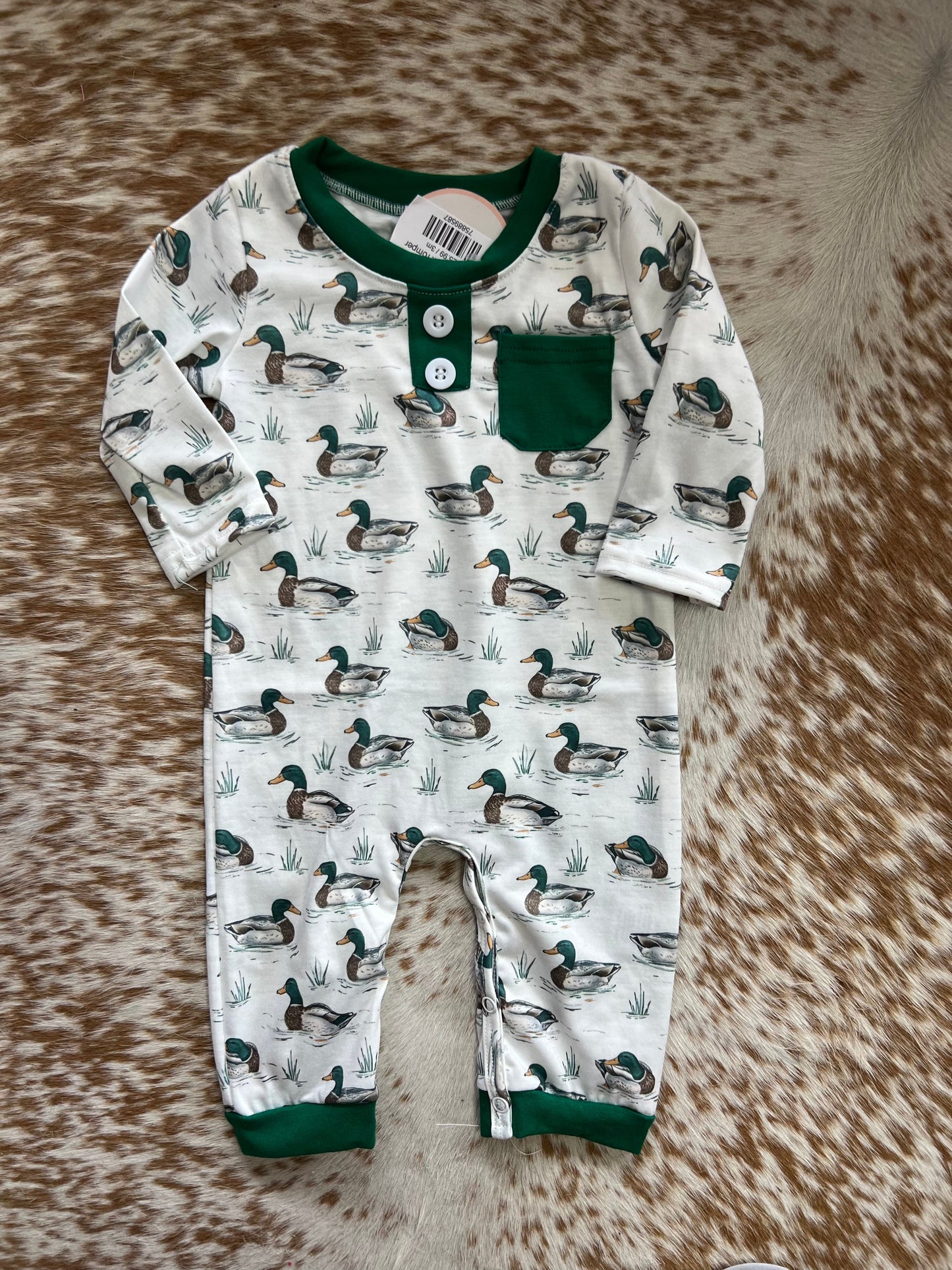 Green Duck romper