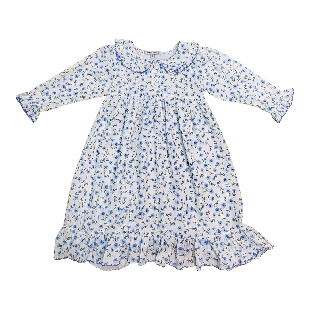 Glory blue floral print gown