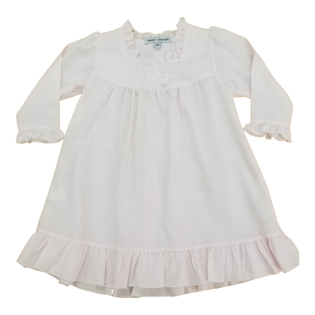 Pink stripe long sleeve gown