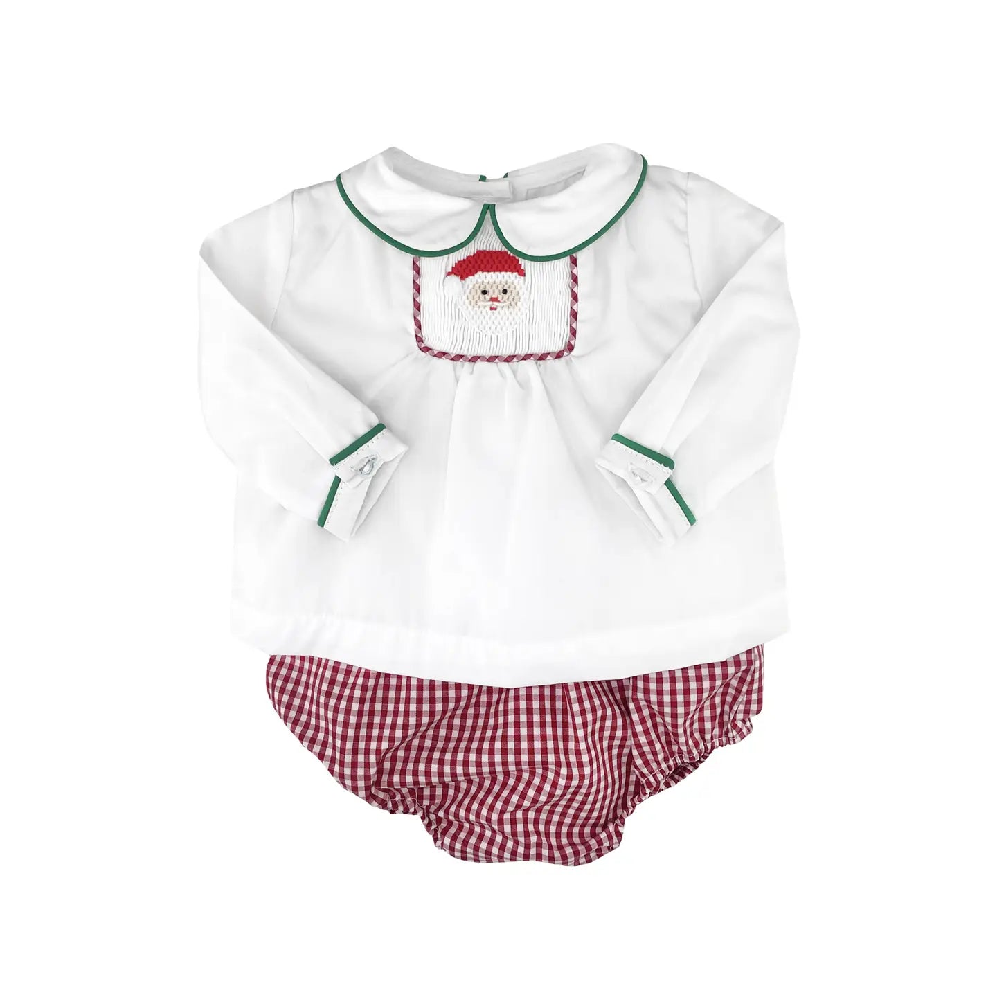 Smocked Santa boy diaper set