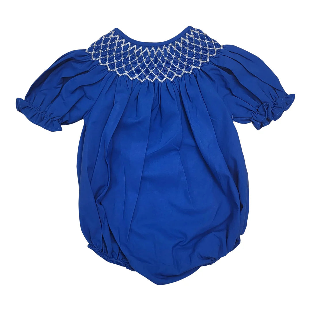 Royal blue pearl smock bubble