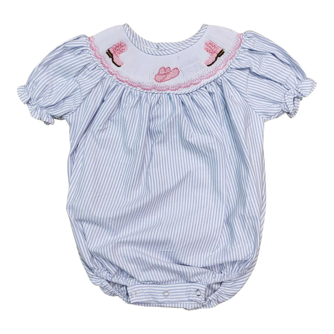 Cowgirl smocked bubble