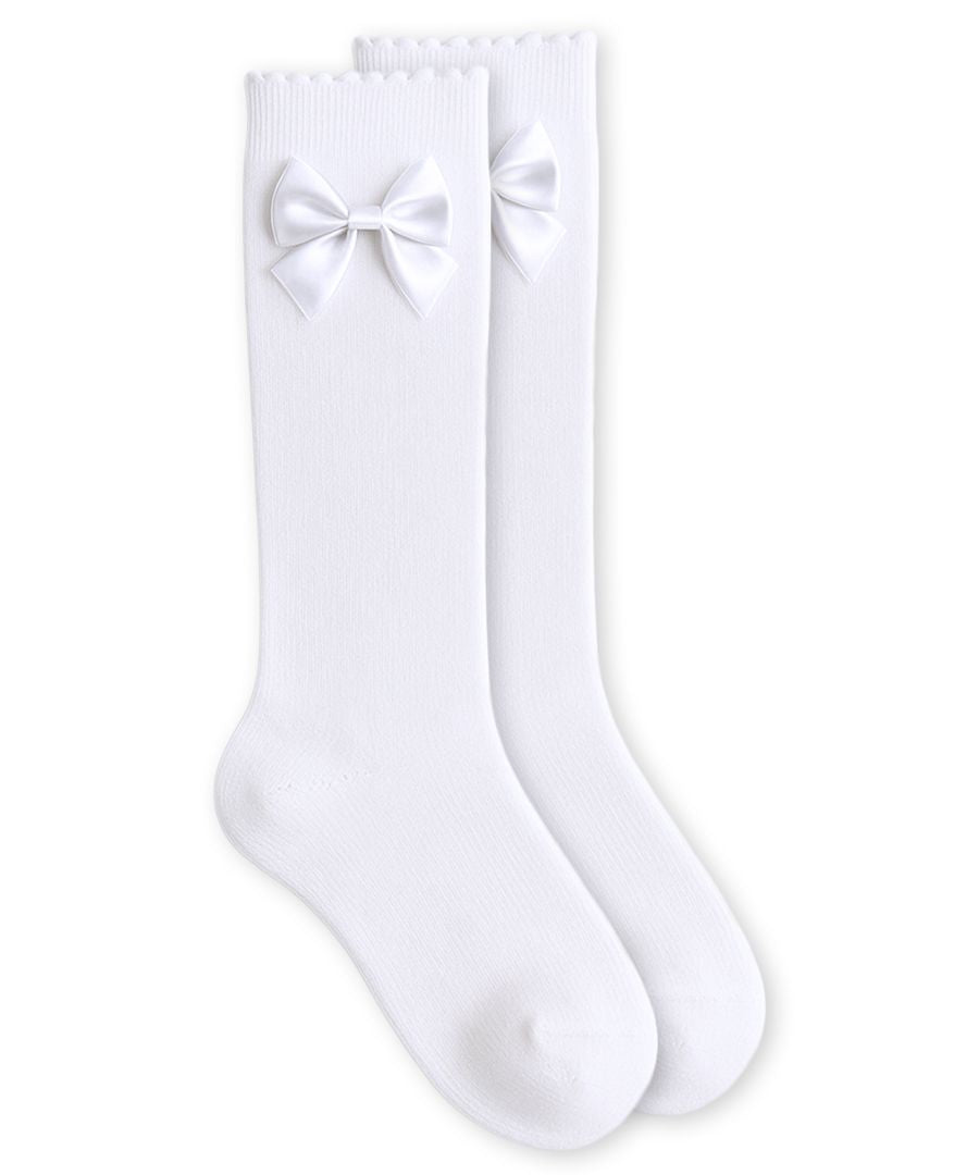 Jefferies socks satin bow knee high