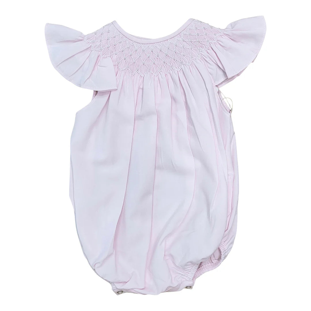 Pink pearl smocked bubble