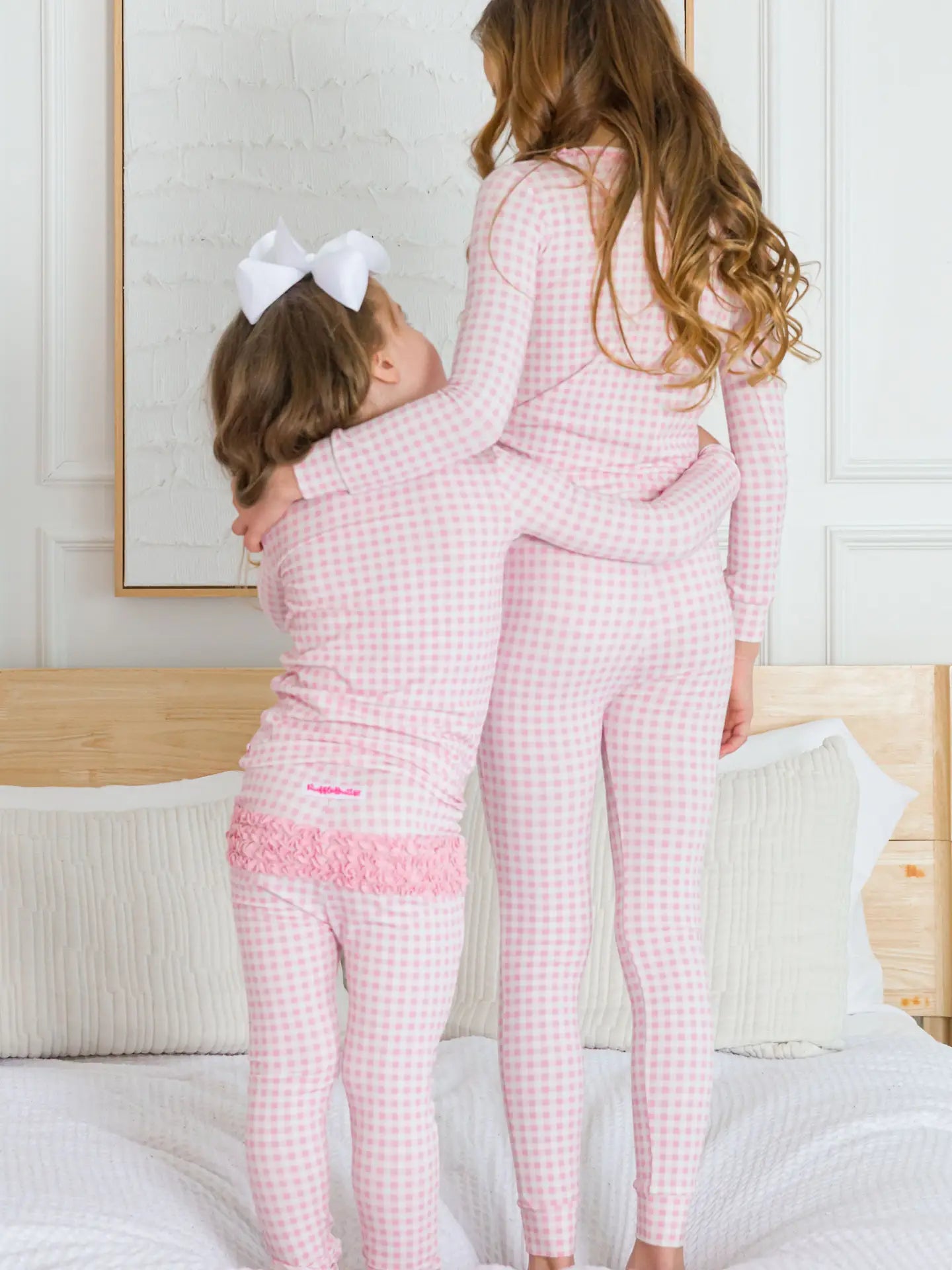 Pink gingham pajamas