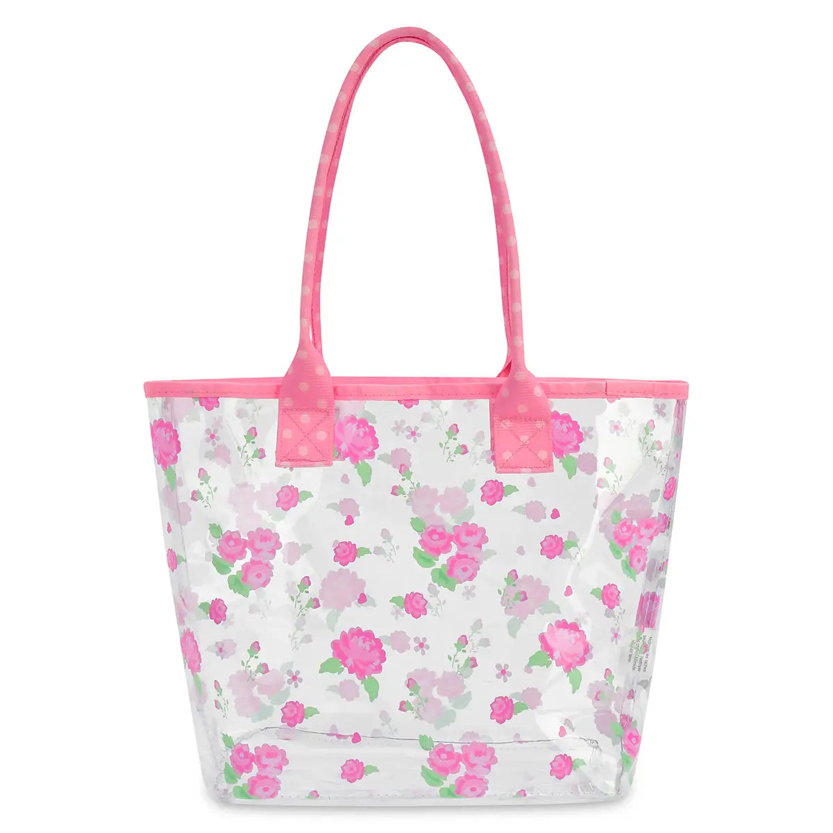 Clear pink floral tote