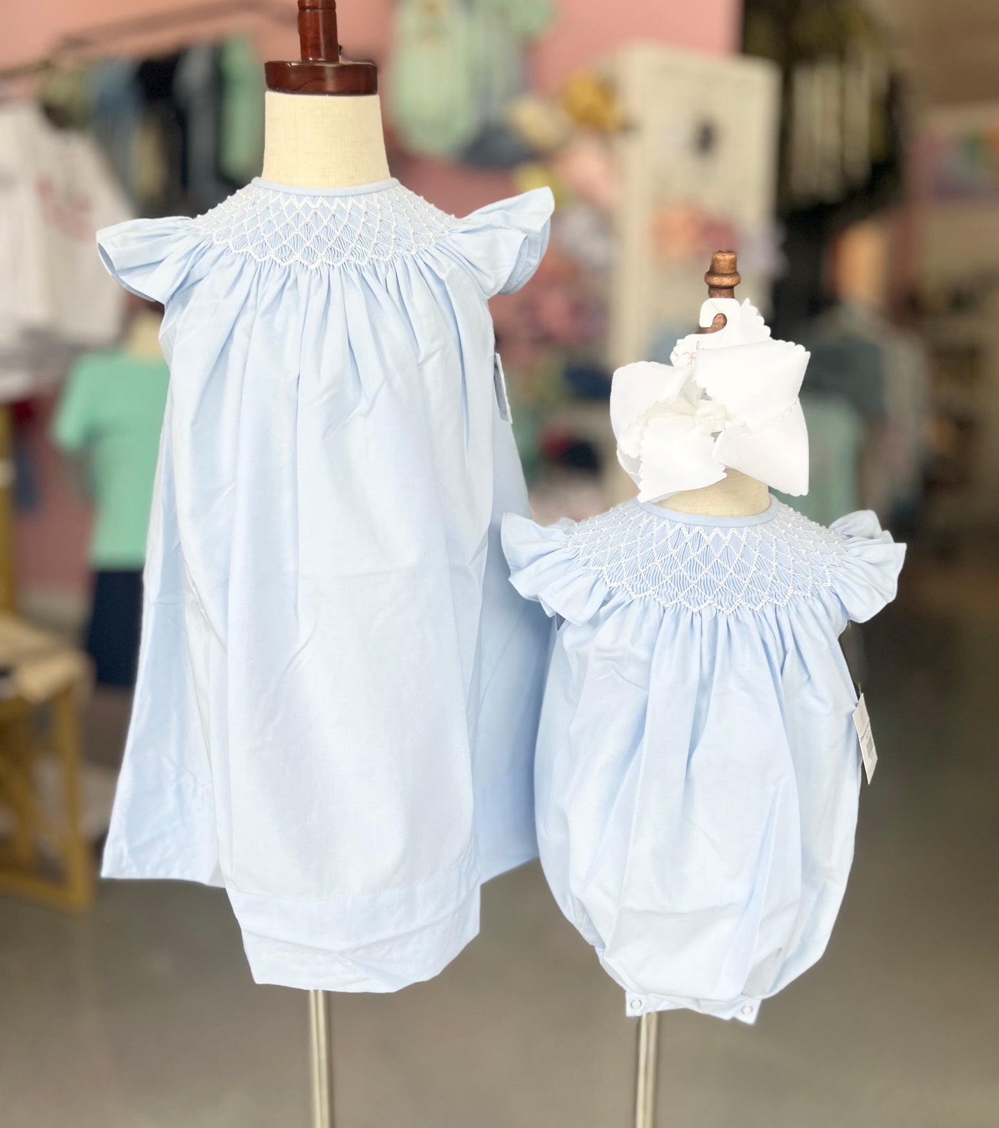 Catherine pearl smocked dress