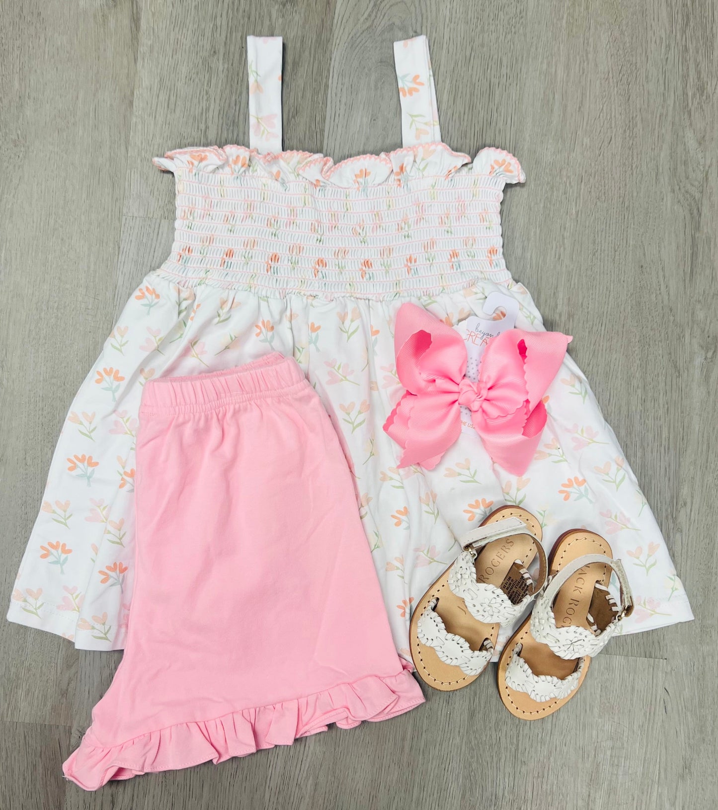 Pink Smocked tank set