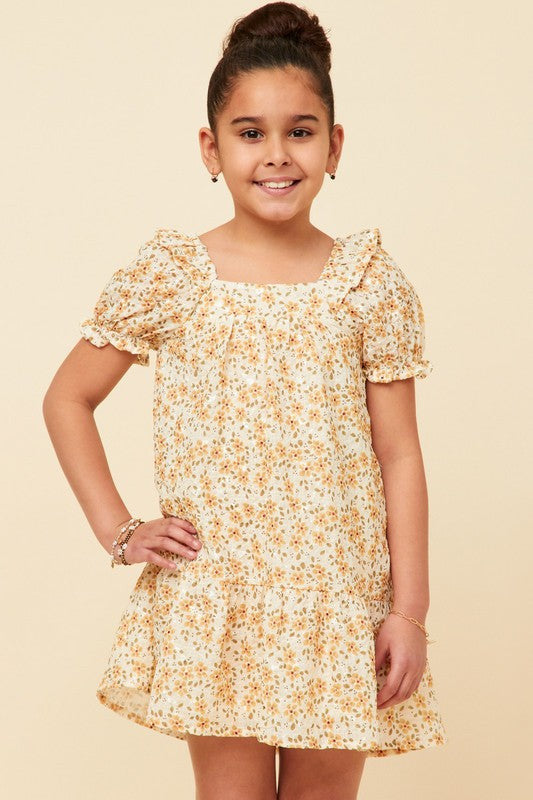 sarah floral mini ruffled dress