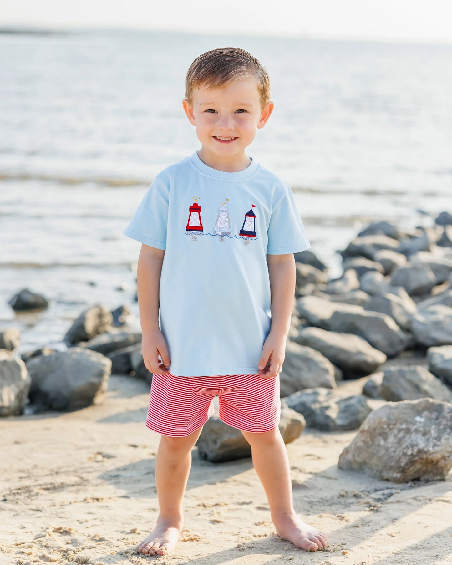 Red White and Buoy short set