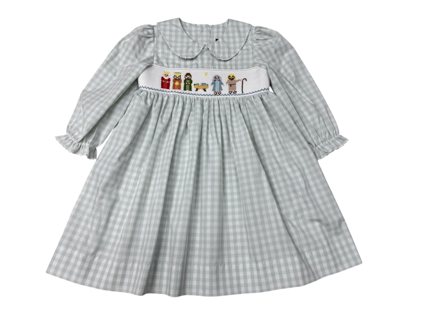 Nativity Smocked L/S Dress