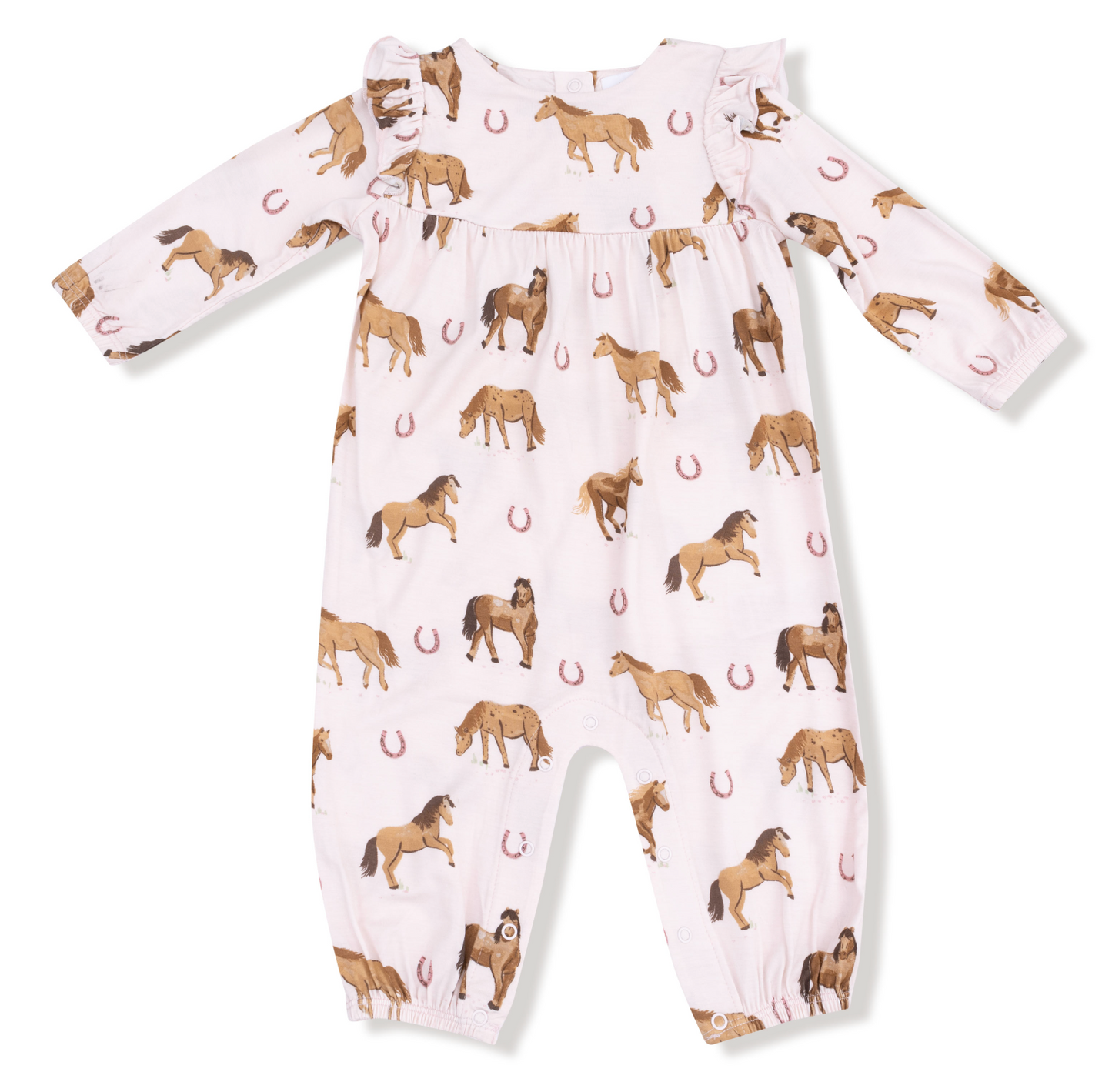 Horses Ruffle Sleeve Romper