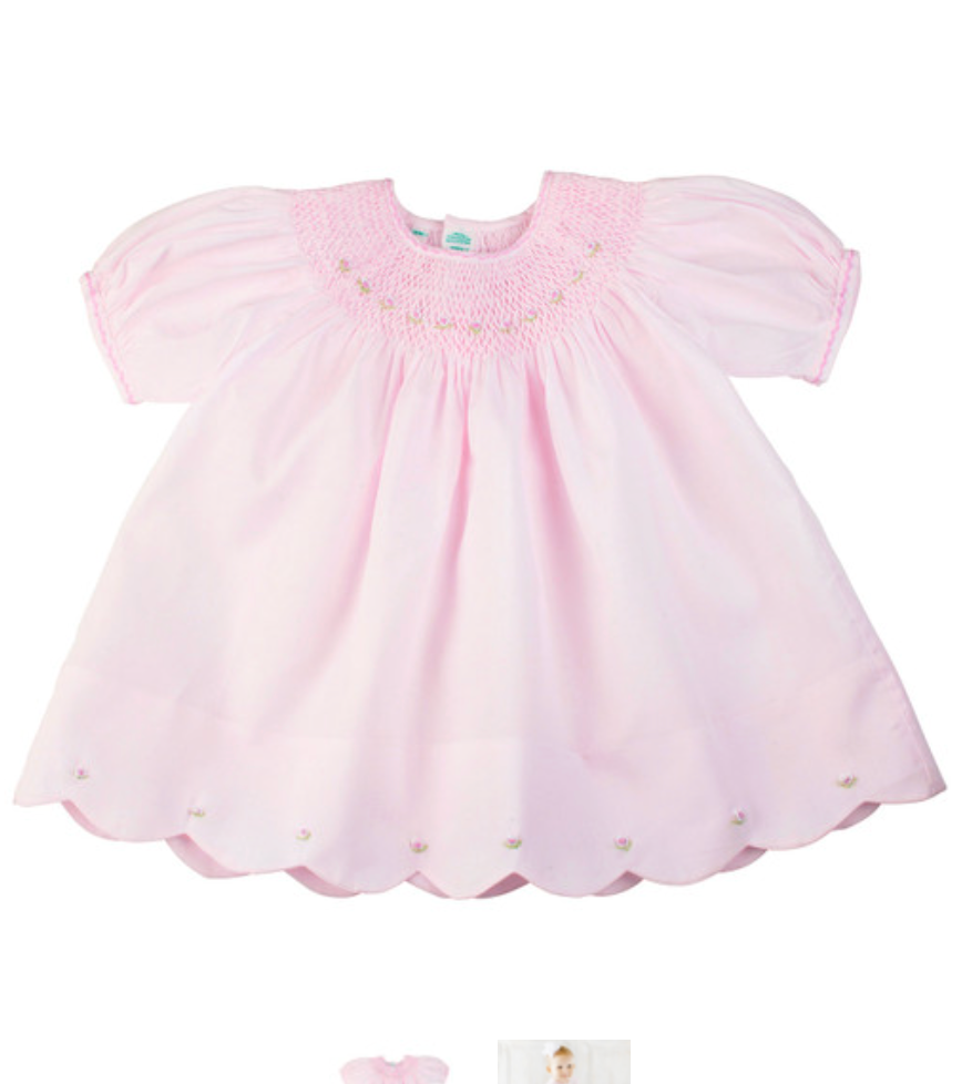 Scalloped Bishop Dress with Panty