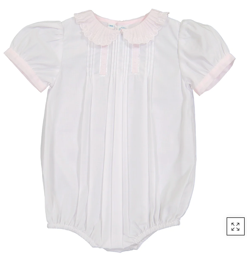 Girls Vintage Scalloped Collar Romper