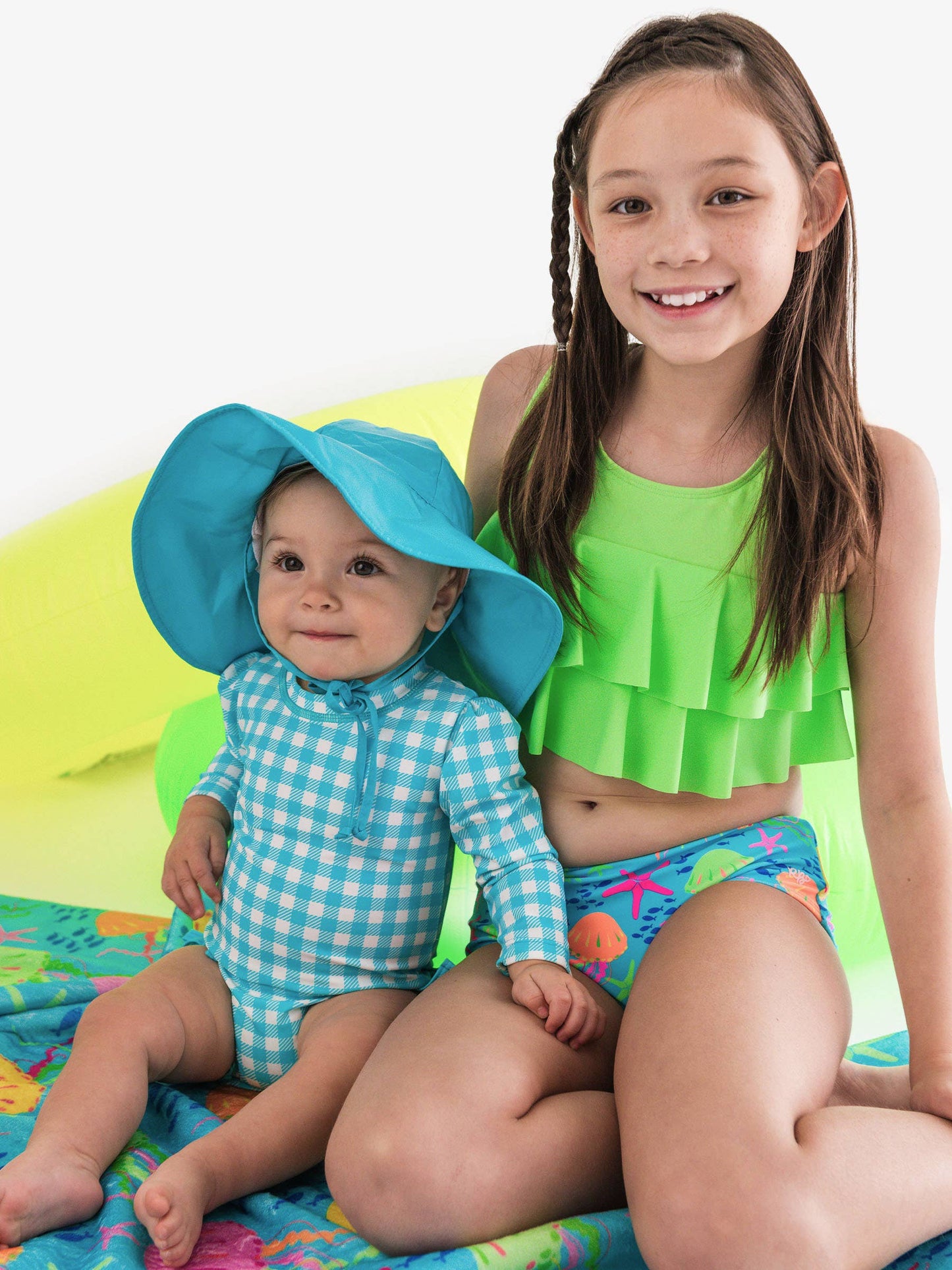 Tween Girls Neon Jelly Time Flounce Bikini 2-Piece Swimsuit
