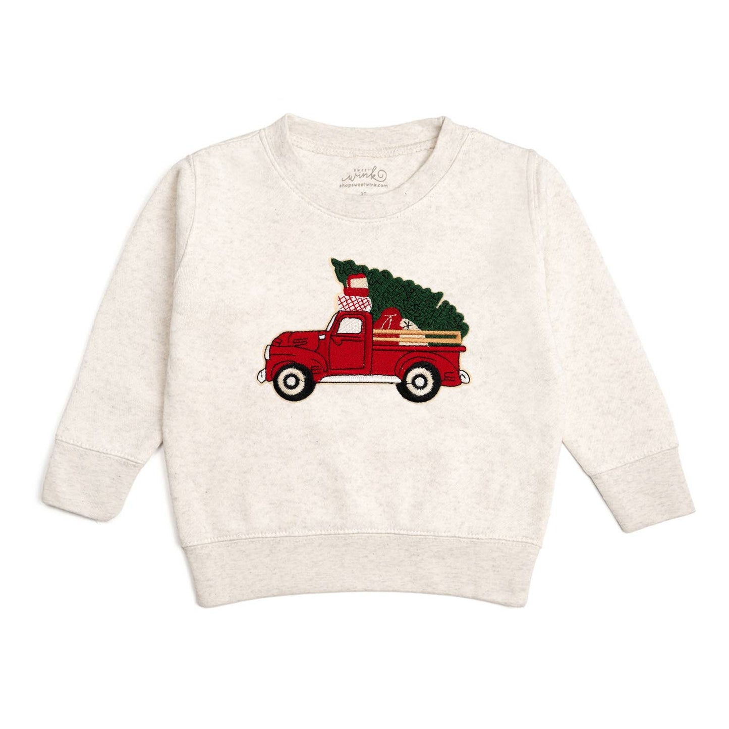 Christmas Truck Patch Sweatshirt - Natural - Boys Clothing
