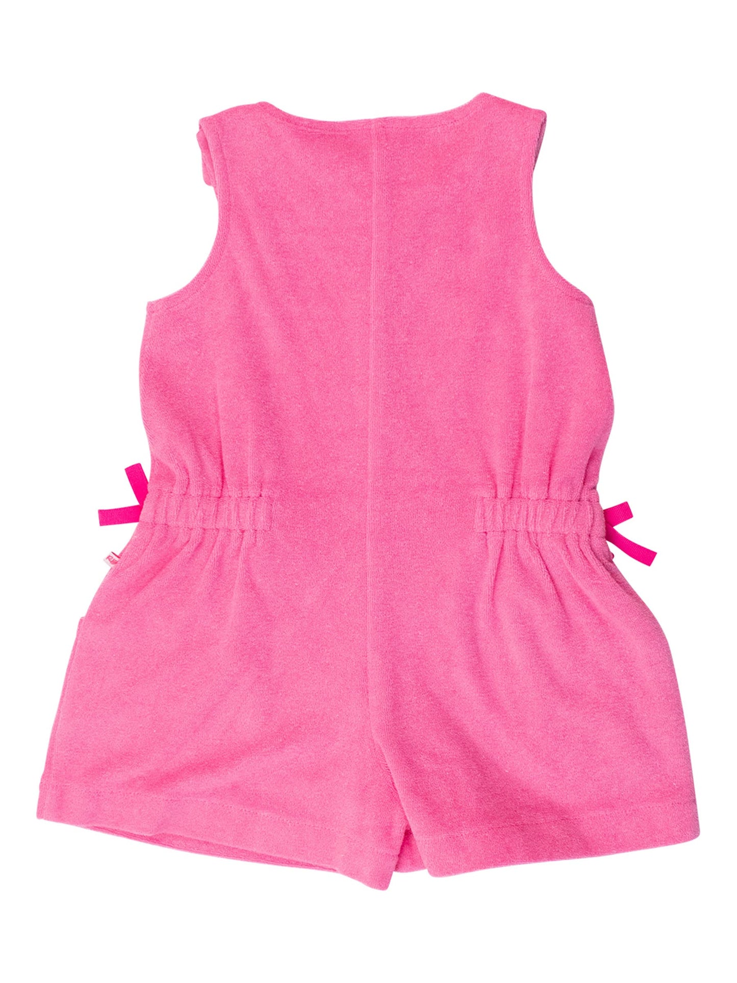 Girls Neon Magenta Terry Cover-Up Romper