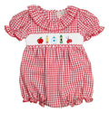 Smocked School Supplies Girl Bubble
