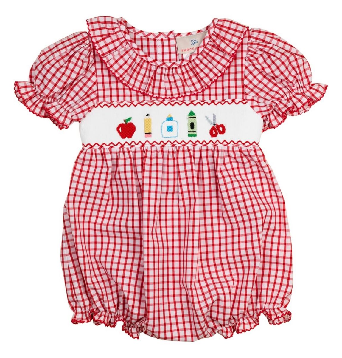 Smocked School Supplies Girl Bubble
