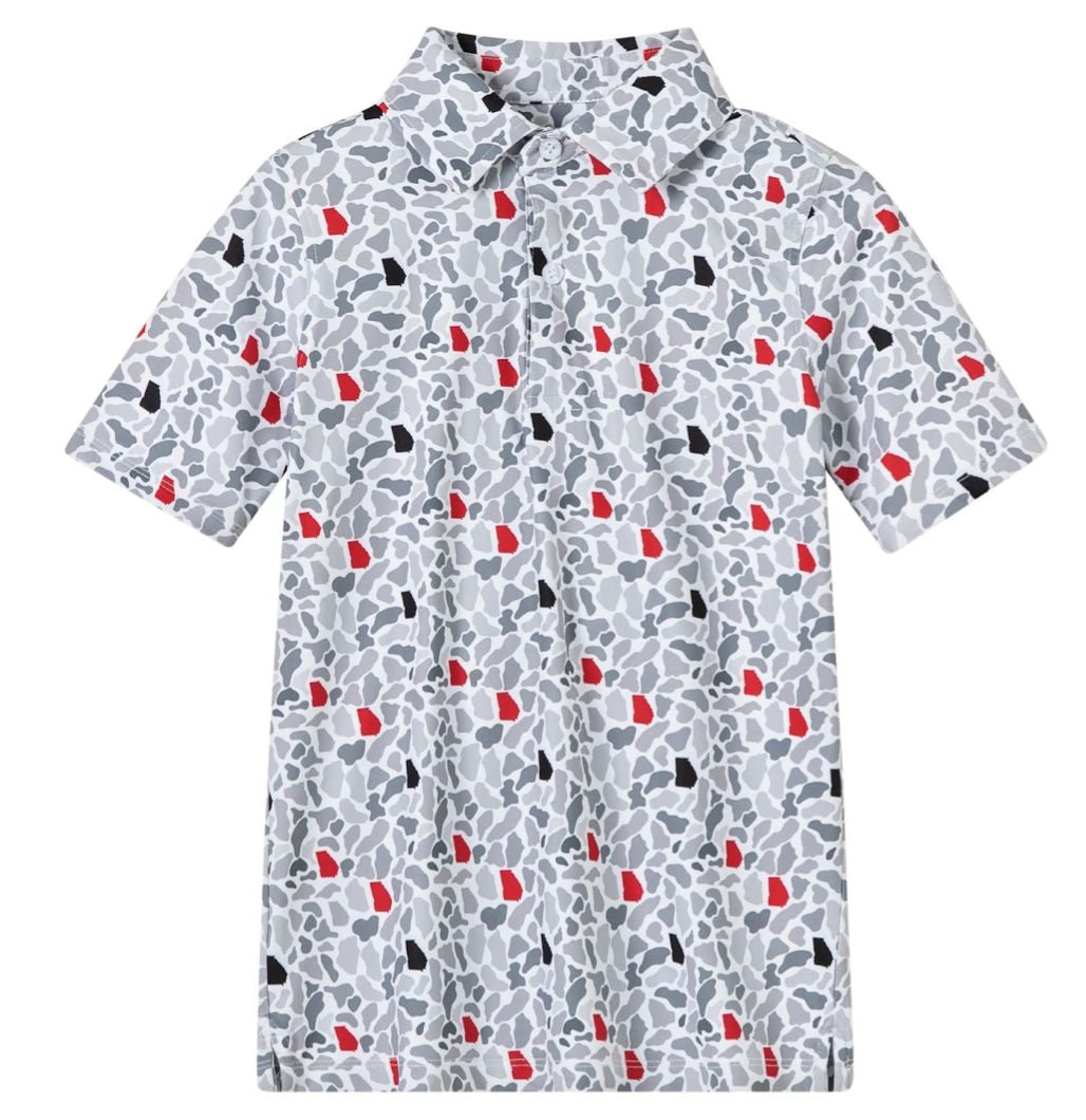 Georgia - Red + Black - Camo Polo