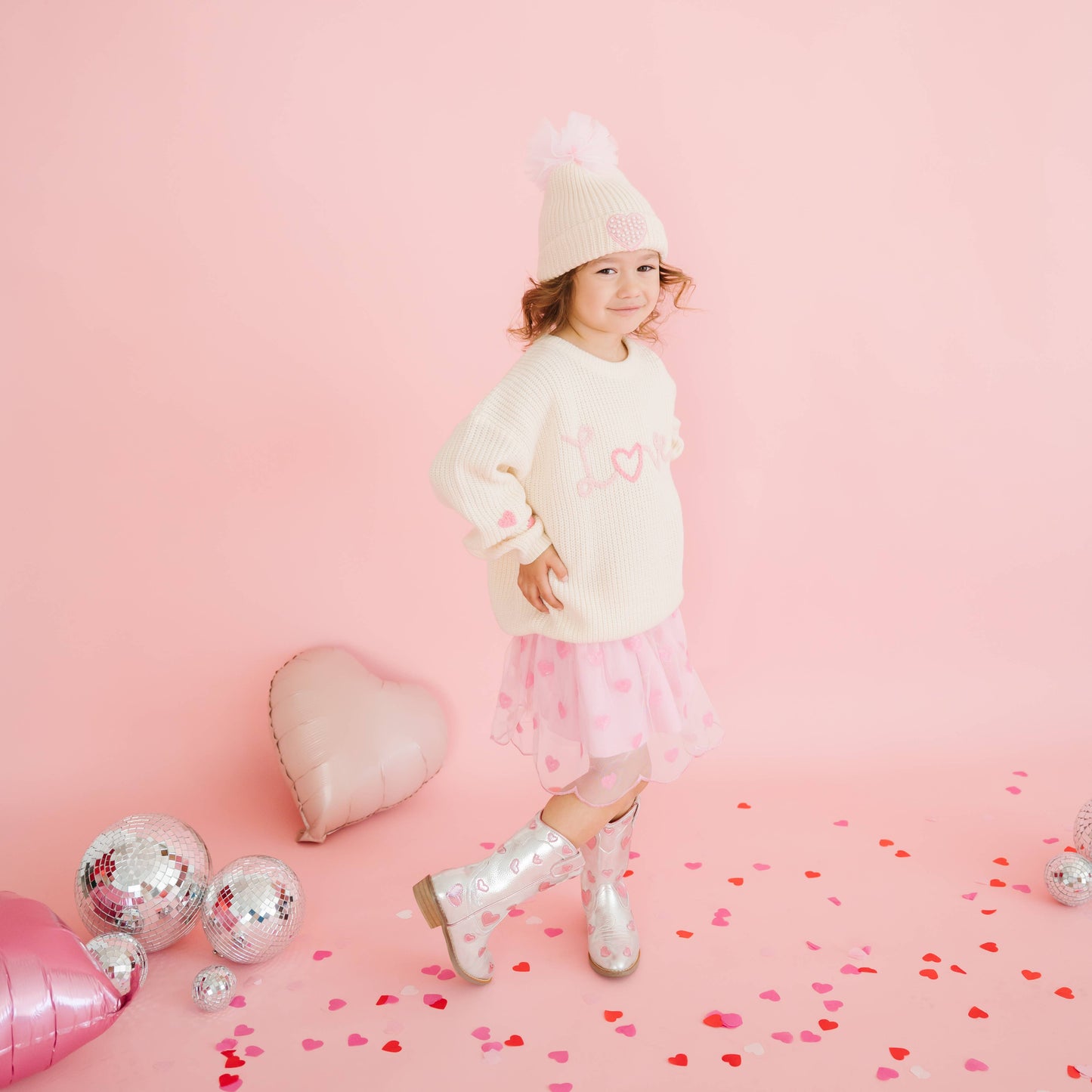 Mini Sequin Hearts Valentine's Day Tutu - Kids Clothing