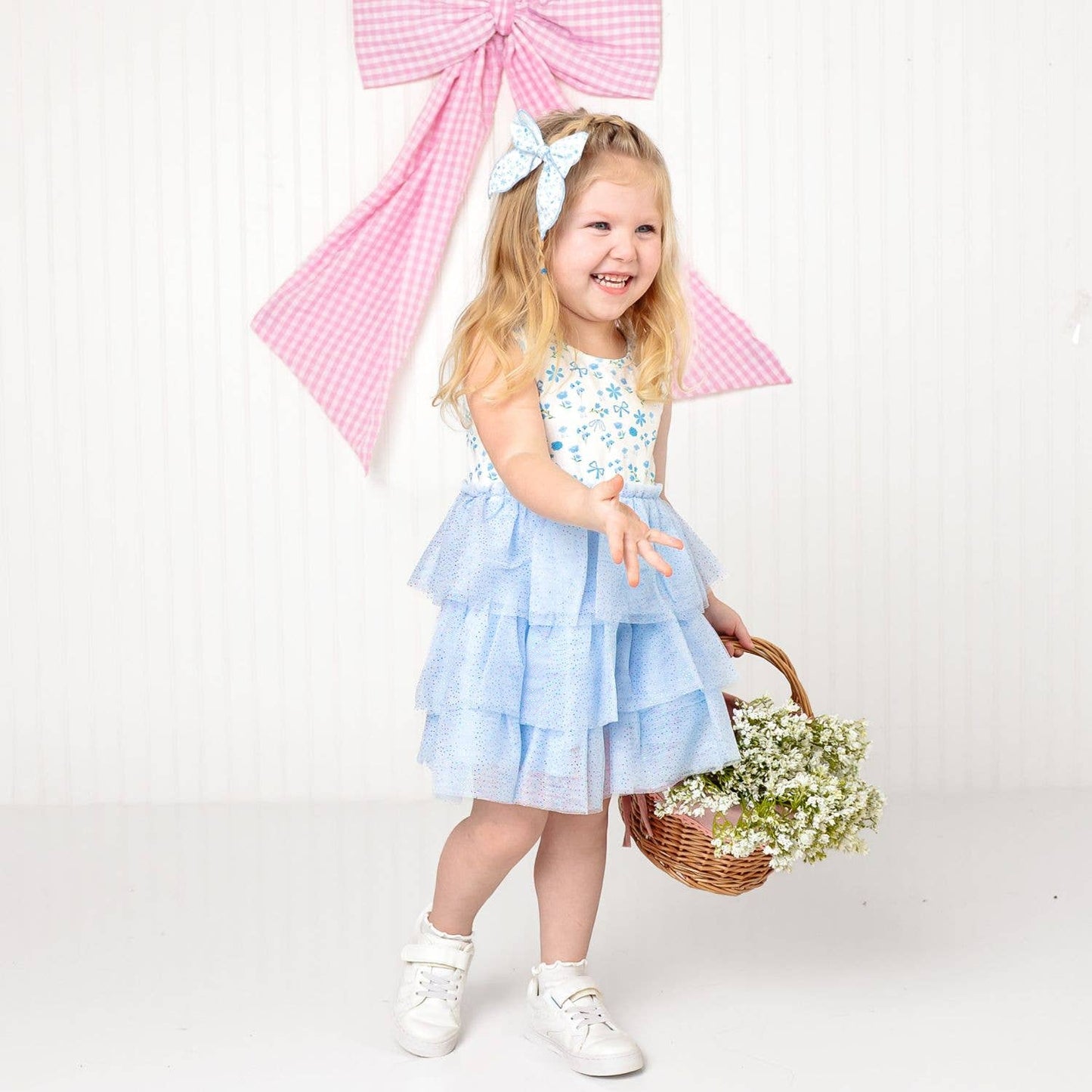Sky Floral Tank Tutu Dress - Girls Clothes - Spring